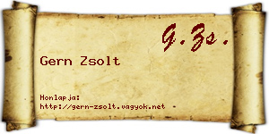 Gern Zsolt névjegykártya